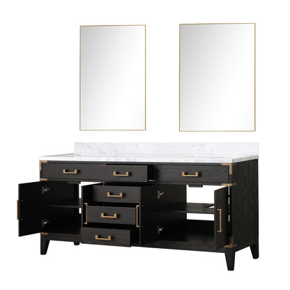 Laurel 72 in W x 22 in D Black Oak Double Bath Vanity