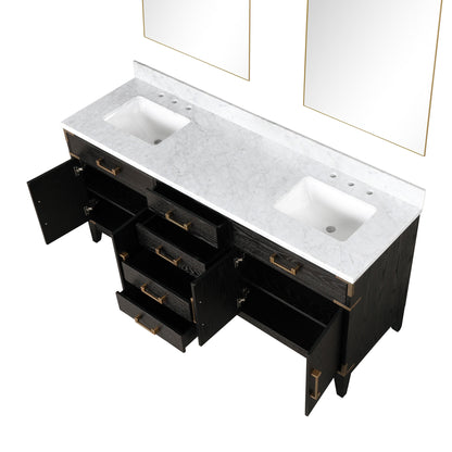Laurel 72 in W x 22 in D Black Oak Double Bath Vanity