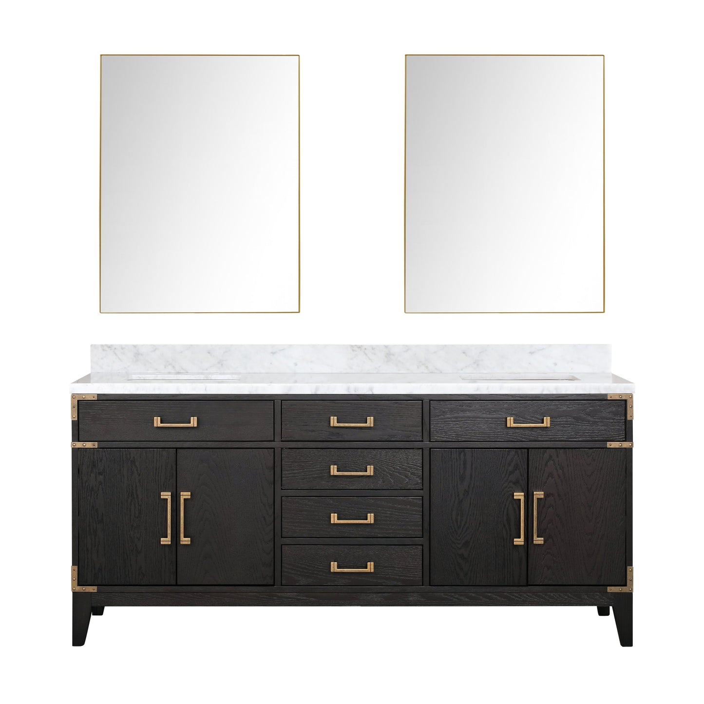 Laurel 72 in W x 22 in D Black Oak Double Bath Vanity