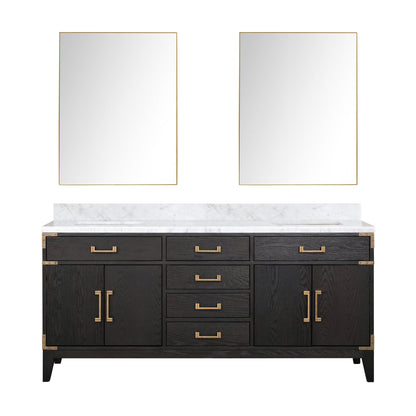 Laurel 72 in W x 22 in D Black Oak Double Bath Vanity