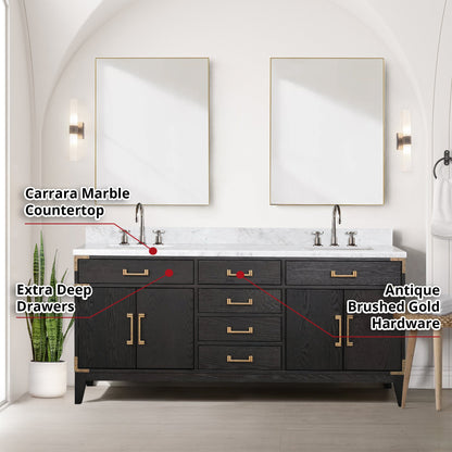 Laurel 72 in W x 22 in D Black Oak Double Bath Vanity