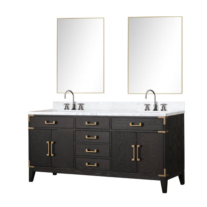 Laurel 72 in W x 22 in D Black Oak Double Bath Vanity