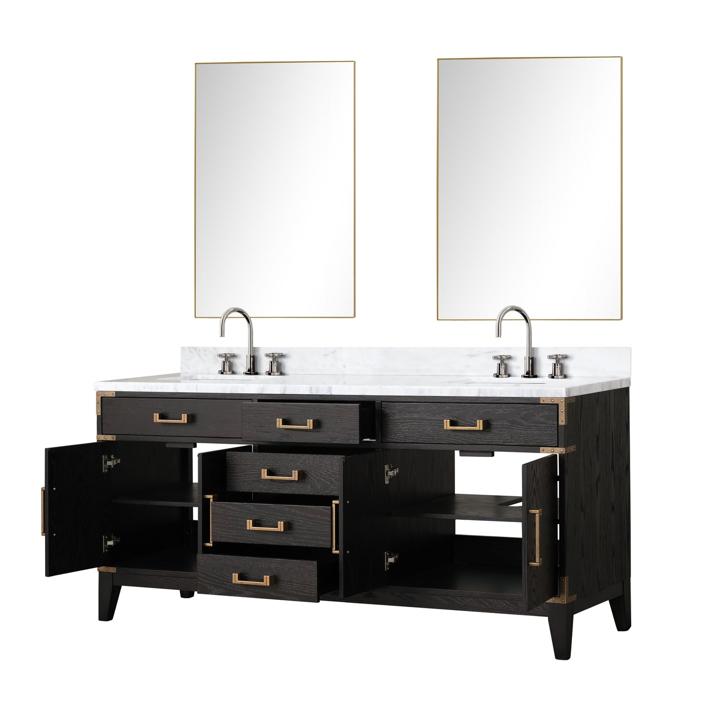 Laurel 72 in W x 22 in D Black Oak Double Bath Vanity