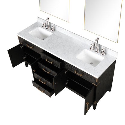 Laurel 72 in W x 22 in D Black Oak Double Bath Vanity