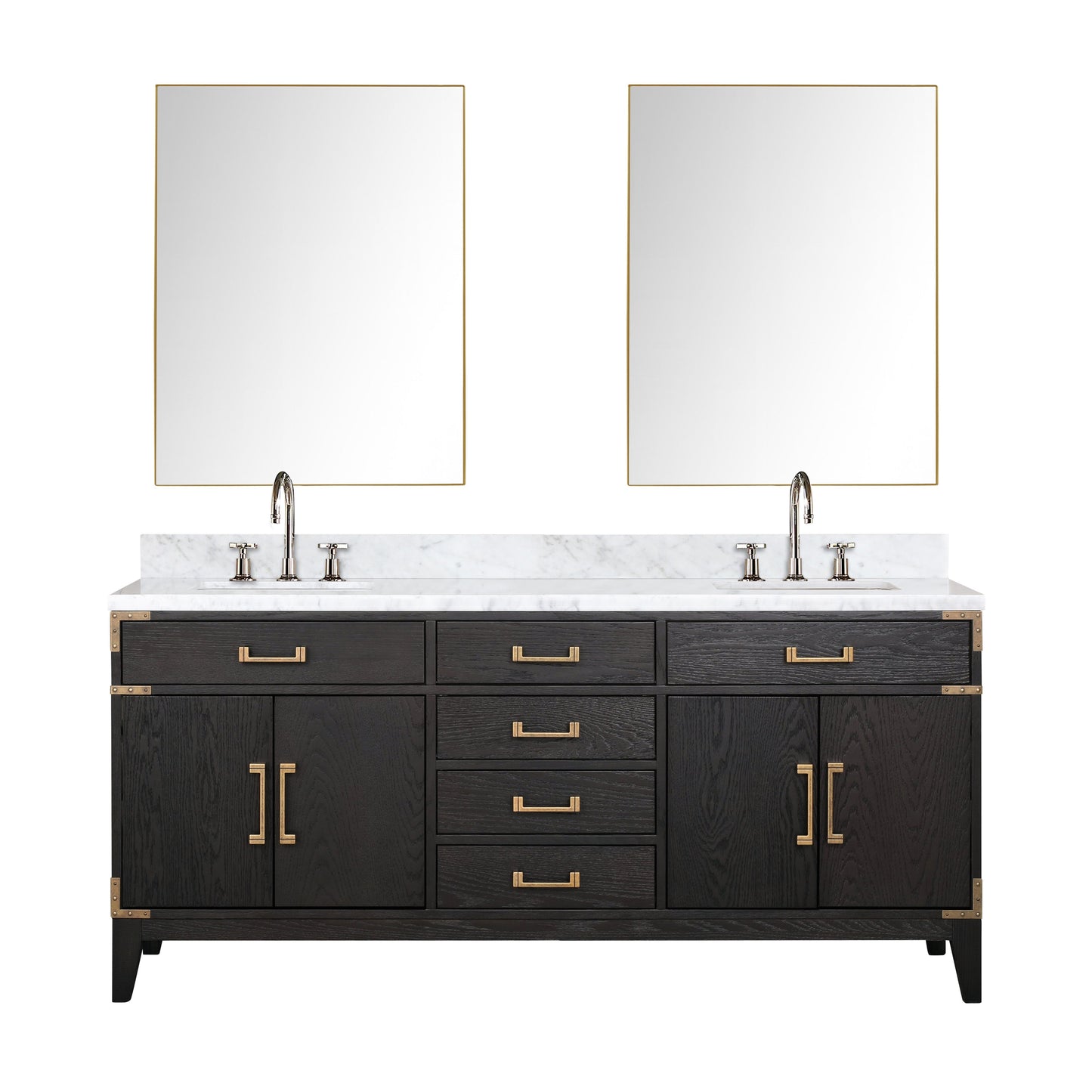 Laurel 72 in W x 22 in D Black Oak Double Bath Vanity