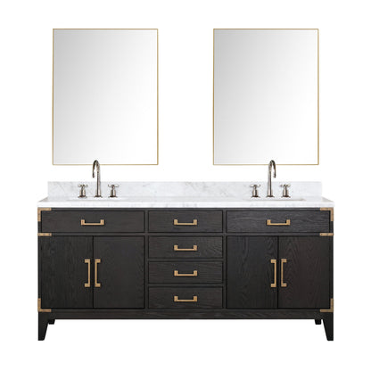 Laurel 72 in W x 22 in D Black Oak Double Bath Vanity
