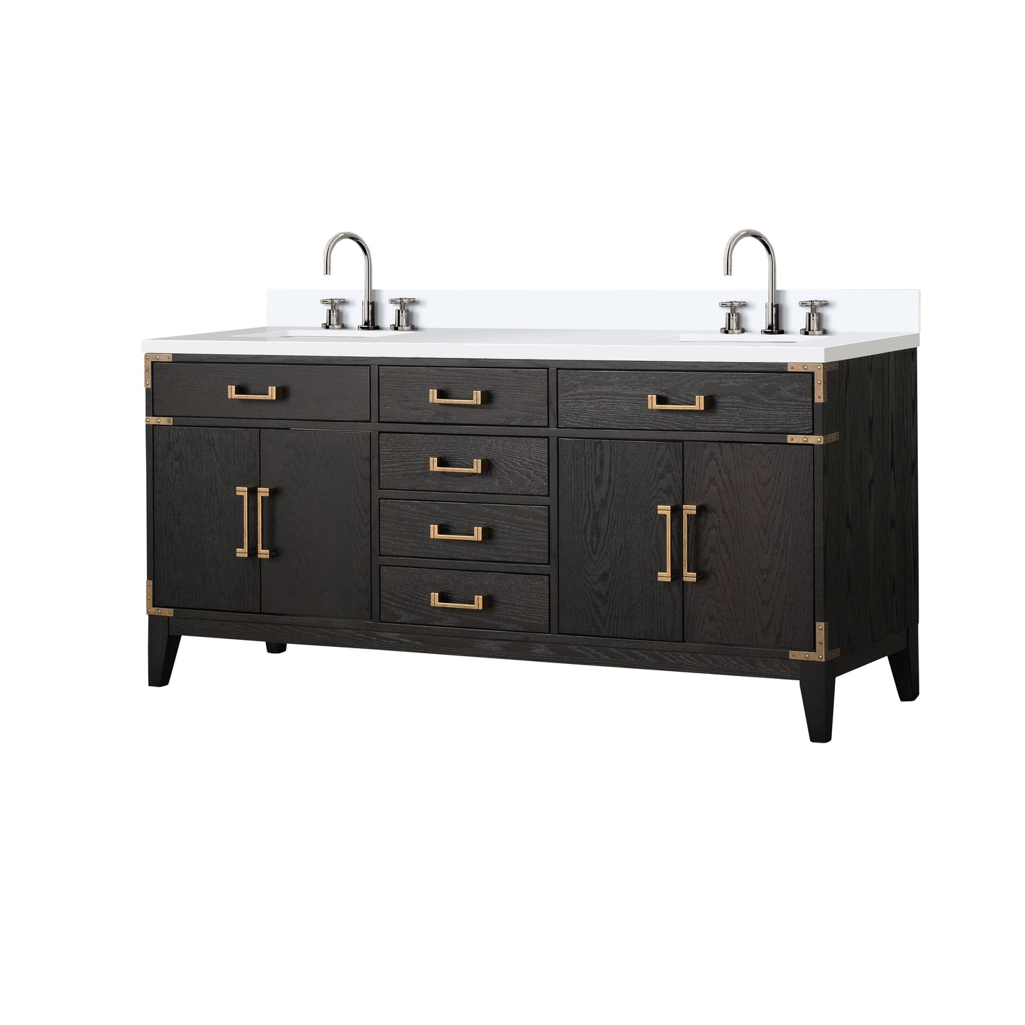 Laurel 72 in W x 22 in D Black Oak Double Bath Vanity