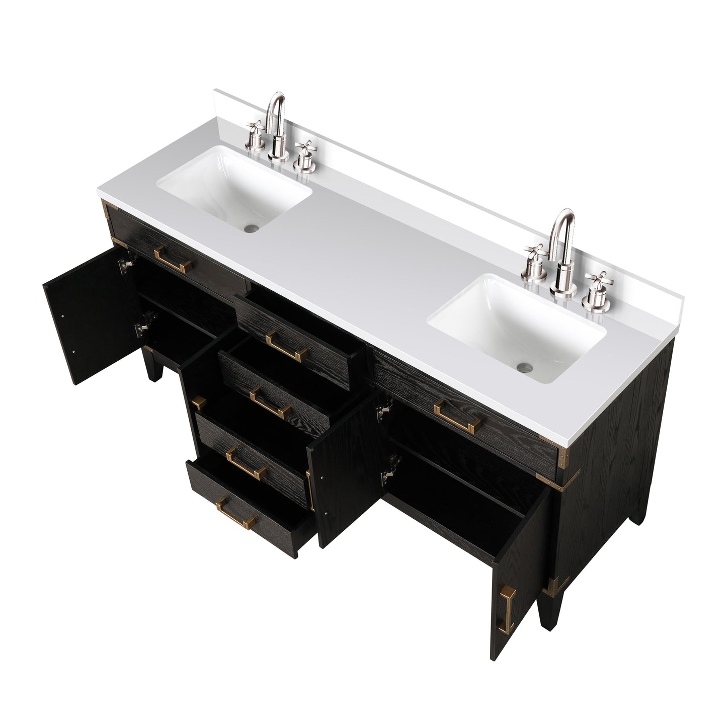Laurel 72 in W x 22 in D Black Oak Double Bath Vanity