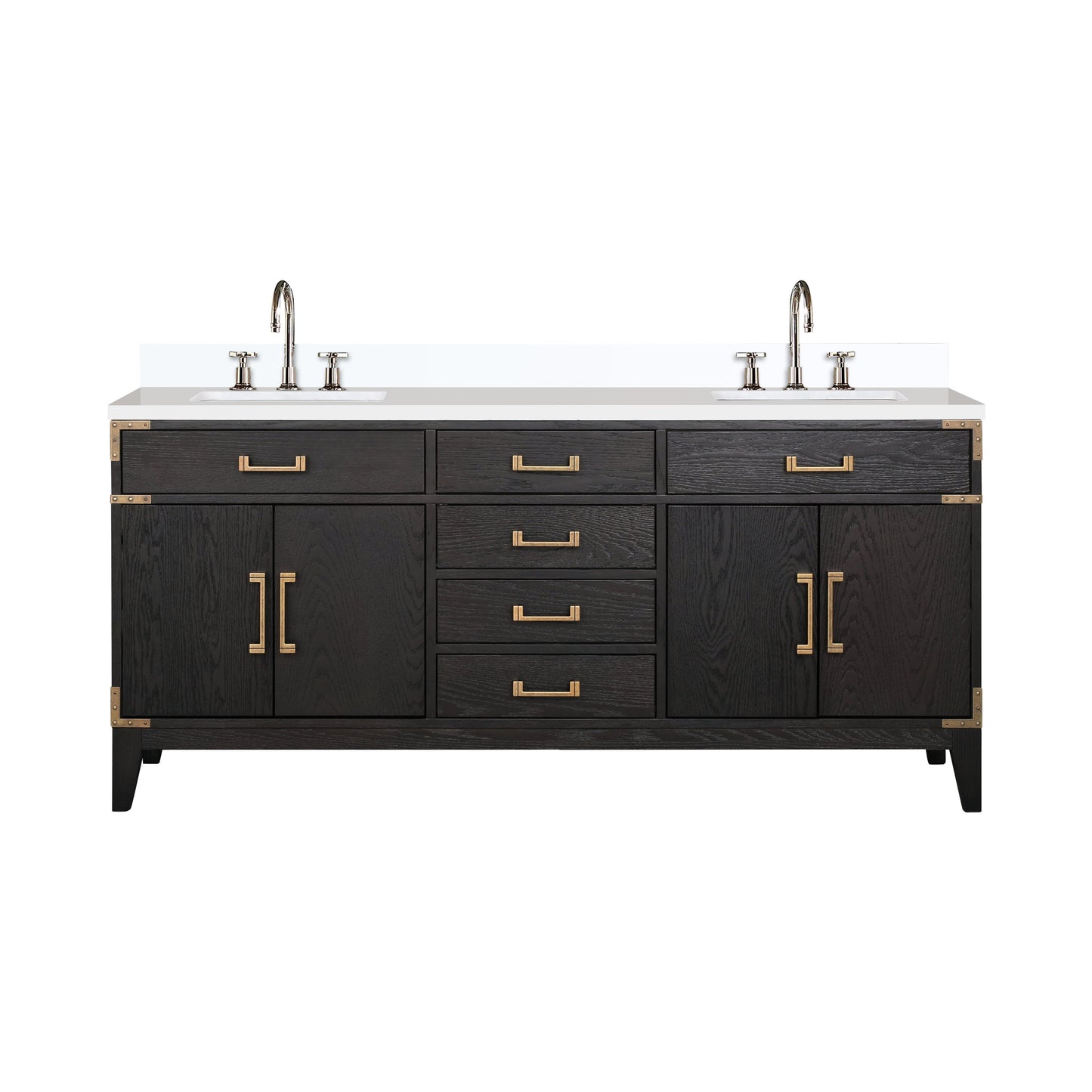 Laurel 72 in W x 22 in D Black Oak Double Bath Vanity