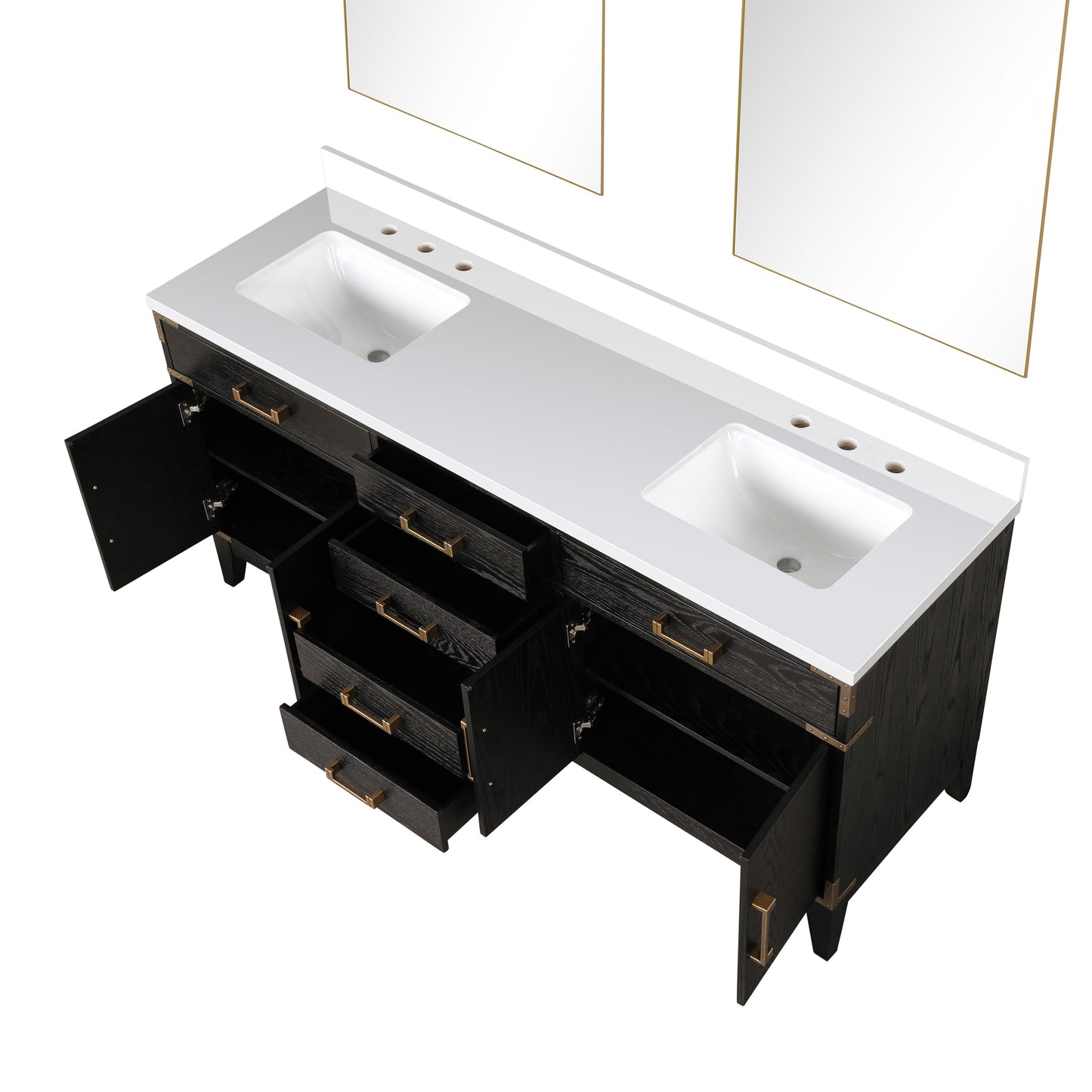 Laurel 72 in W x 22 in D Black Oak Double Bath Vanity