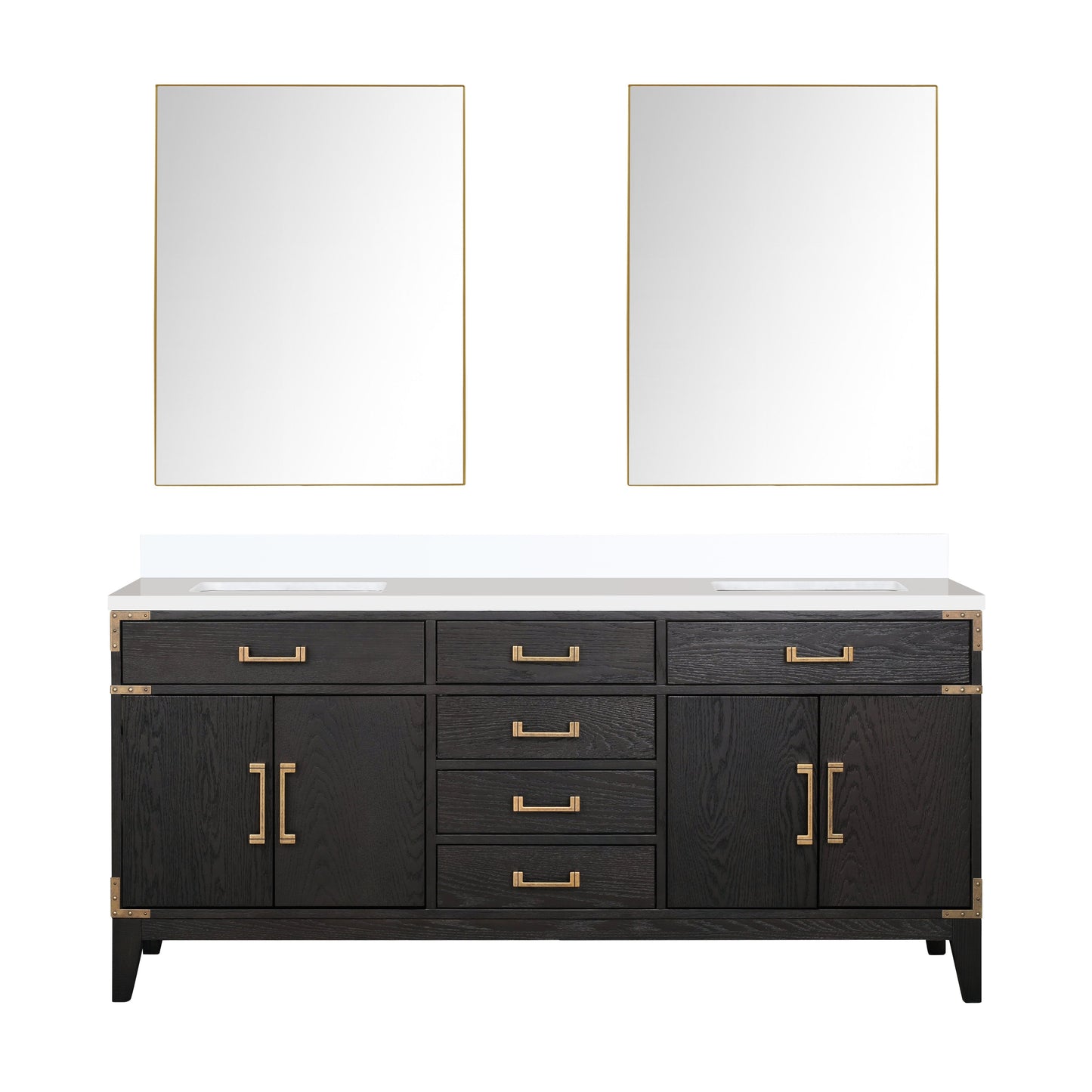 Laurel 72 in W x 22 in D Black Oak Double Bath Vanity