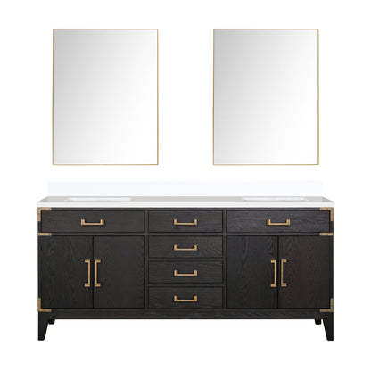 Laurel 72 in W x 22 in D Black Oak Double Bath Vanity