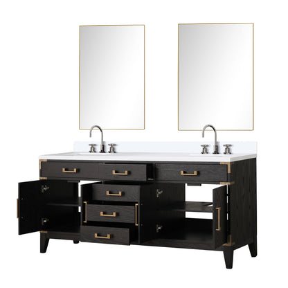 Laurel 72 in W x 22 in D Black Oak Double Bath Vanity