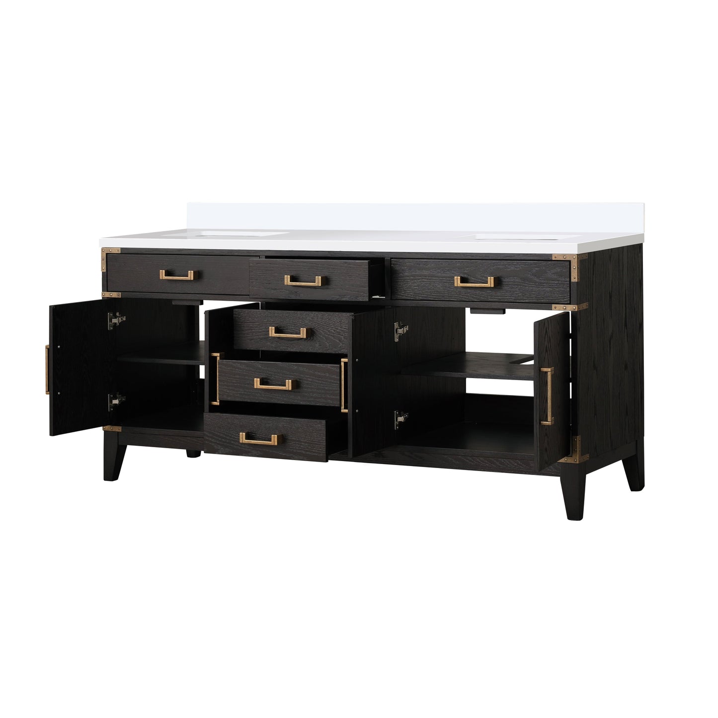 Laurel 72 in W x 22 in D Black Oak Double Bath Vanity