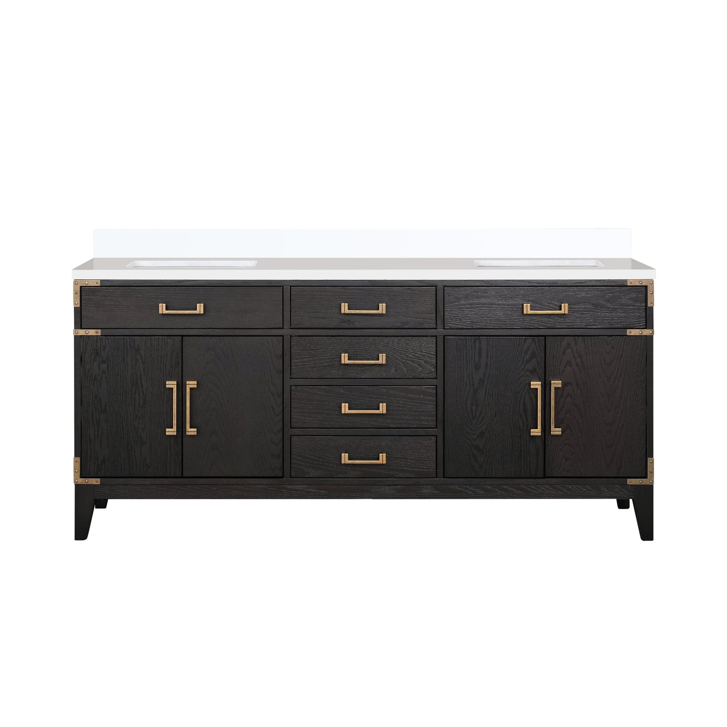 Laurel 72 in W x 22 in D Black Oak Double Bath Vanity