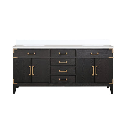 Laurel 72 in W x 22 in D Black Oak Double Bath Vanity