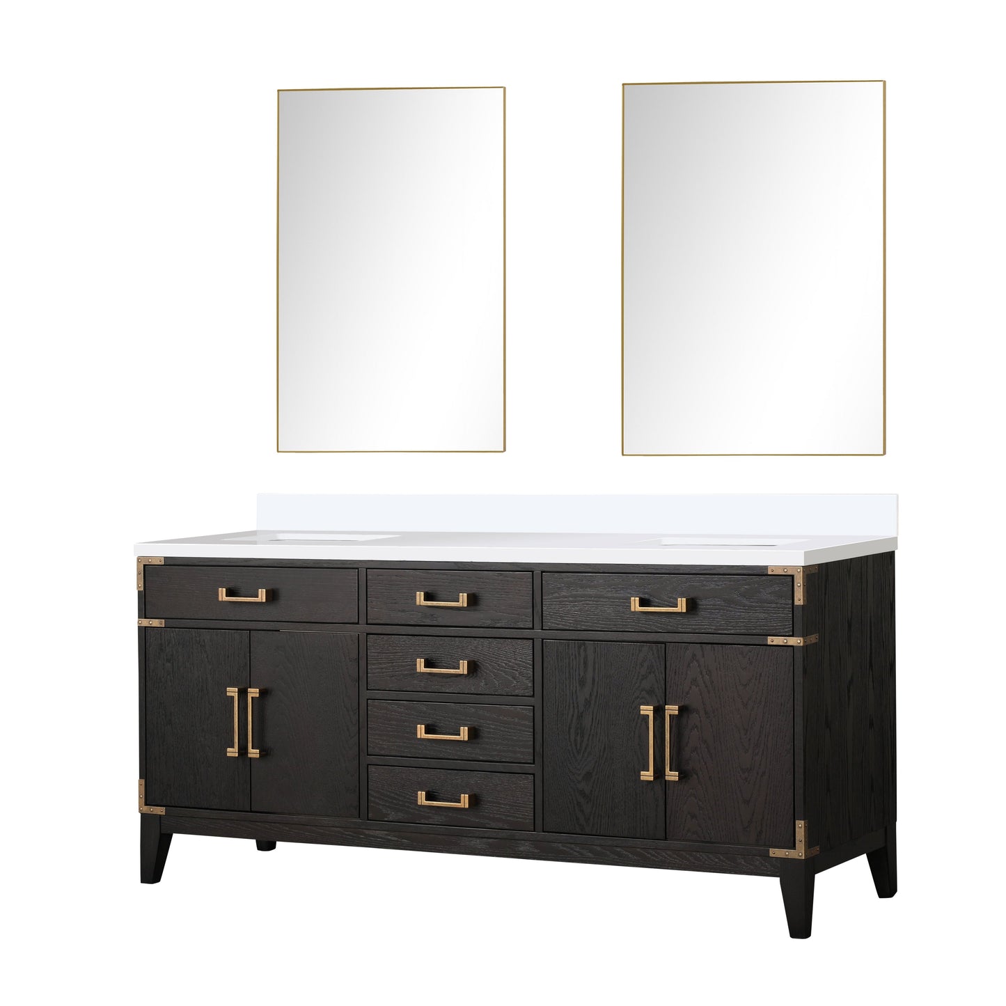 Laurel 72 in W x 22 in D Black Oak Double Bath Vanity