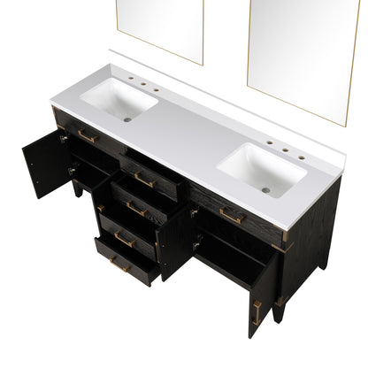 Laurel 72 in W x 22 in D Black Oak Double Bath Vanity