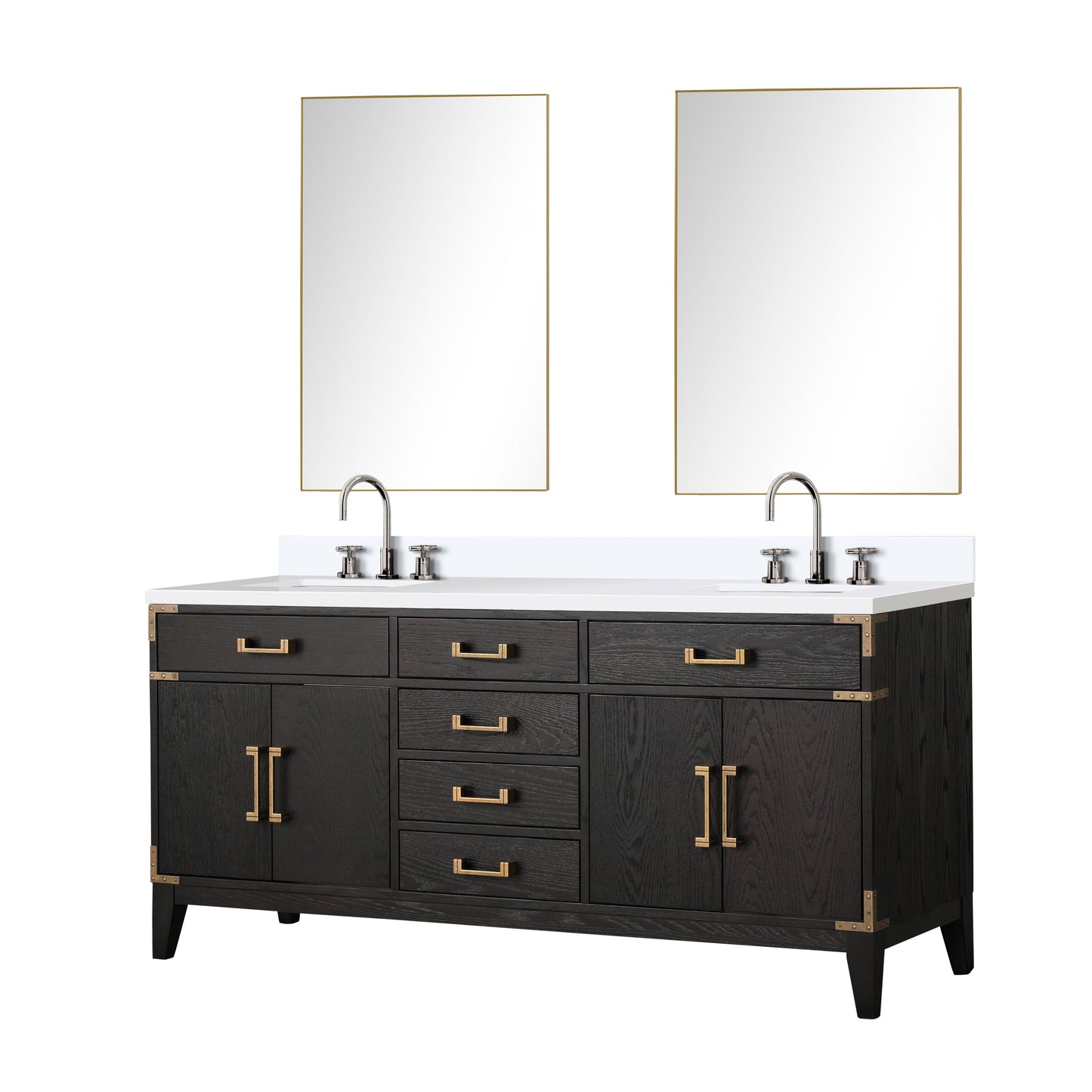 Laurel 72 in W x 22 in D Black Oak Double Bath Vanity