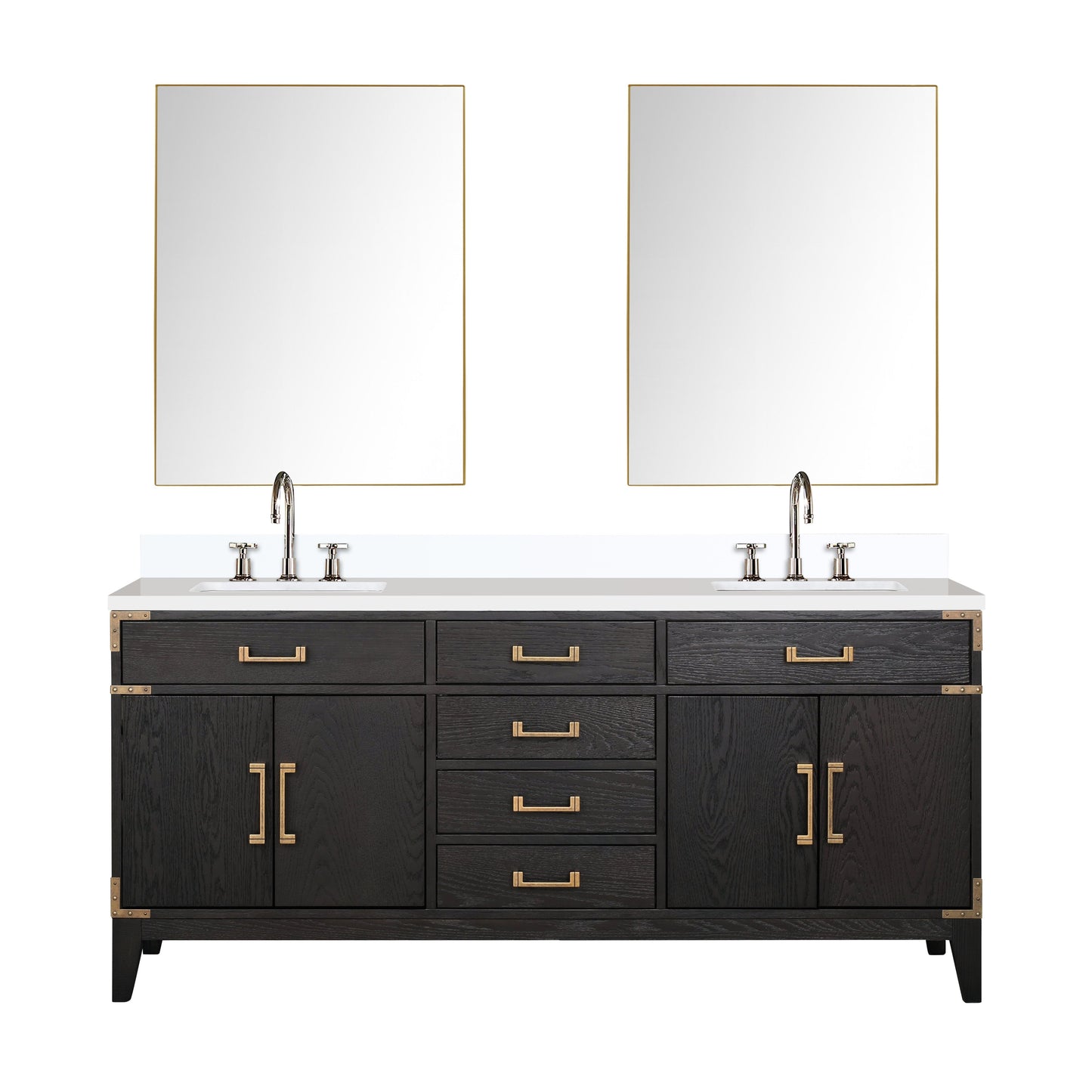 Laurel 72 in W x 22 in D Black Oak Double Bath Vanity