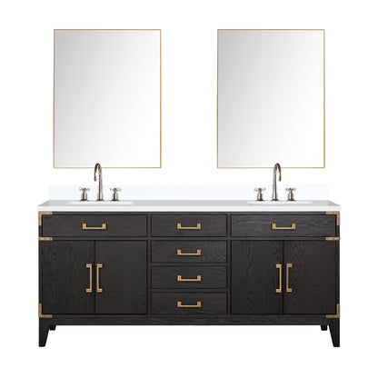 Laurel 72 in W x 22 in D Black Oak Double Bath Vanity