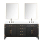 Laurel 72 in W x 22 in D Black Oak Double Bath Vanity