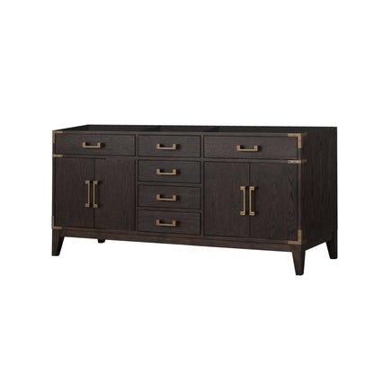 Laurel 72 in W x 22 in D Brown Oak Double Bath Vanity