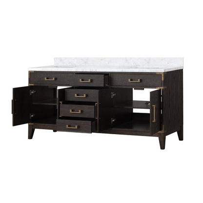 Laurel 72 in W x 22 in D Brown Oak Double Bath Vanity
