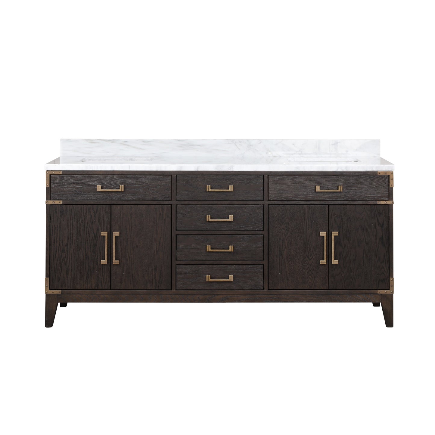 Laurel 72 in W x 22 in D Brown Oak Double Bath Vanity
