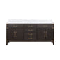 Laurel 72 in W x 22 in D Brown Oak Double Bath Vanity