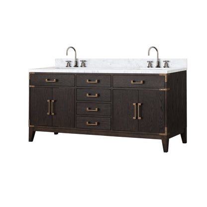 Laurel 72 in W x 22 in D Brown Oak Double Bath Vanity