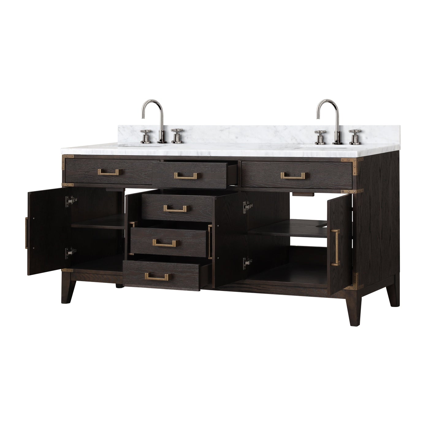 Laurel 72 in W x 22 in D Brown Oak Double Bath Vanity
