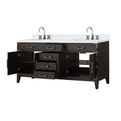 Laurel 72 in W x 22 in D Brown Oak Double Bath Vanity