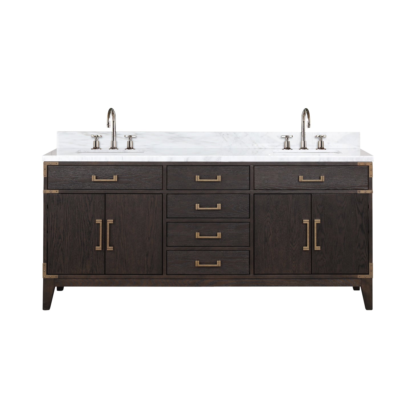 Laurel 72 in W x 22 in D Brown Oak Double Bath Vanity