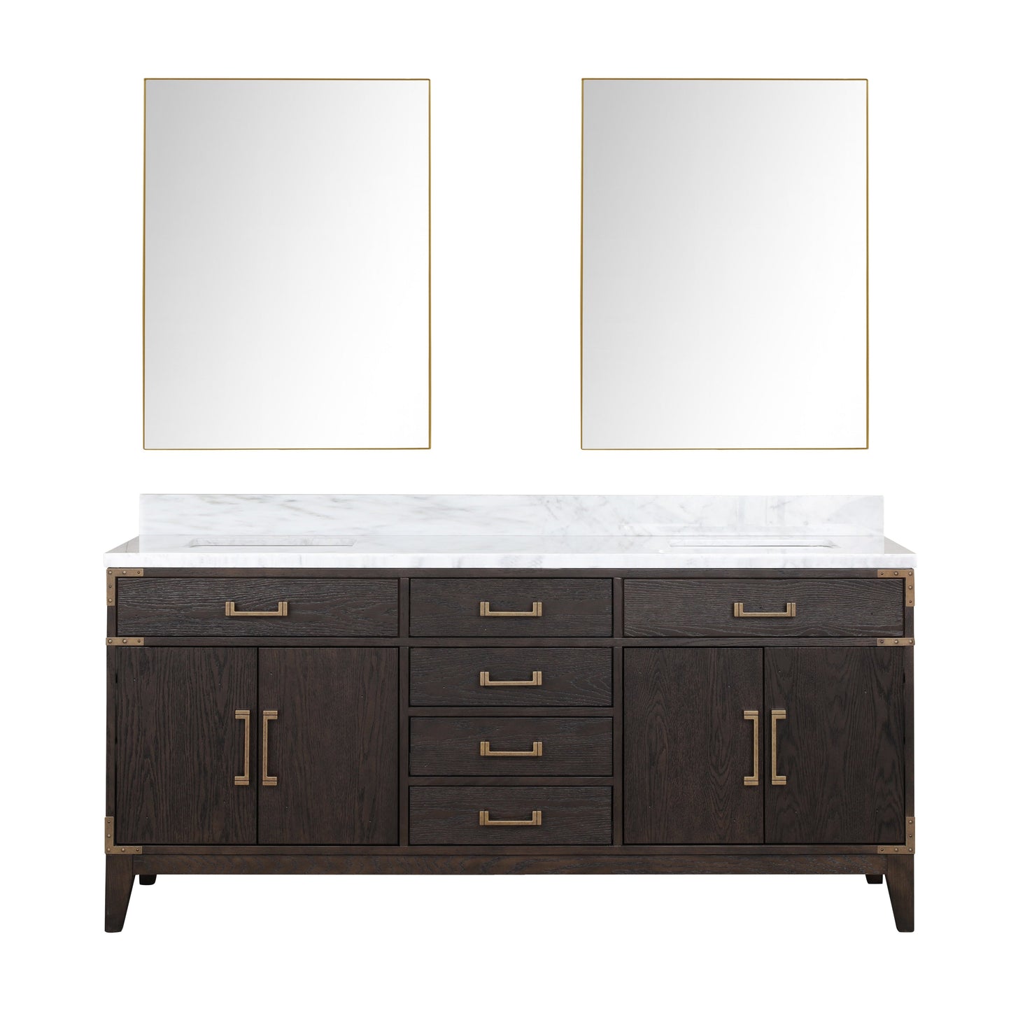 Laurel 72 in W x 22 in D Brown Oak Double Bath Vanity