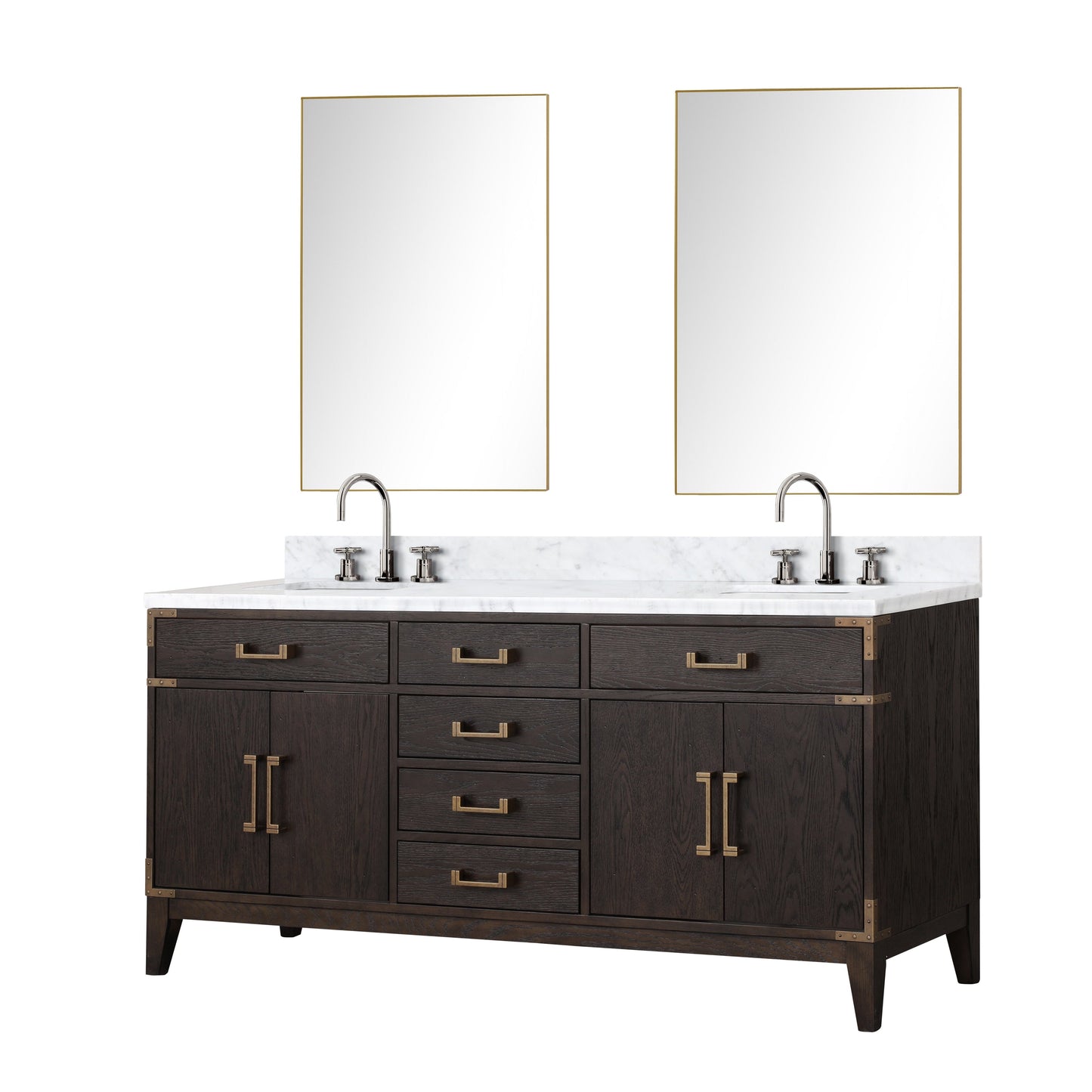 Laurel 72 in W x 22 in D Brown Oak Double Bath Vanity
