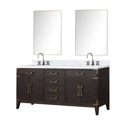 Laurel 72 in W x 22 in D Brown Oak Double Bath Vanity