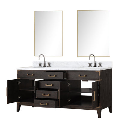 Laurel 72 in W x 22 in D Brown Oak Double Bath Vanity