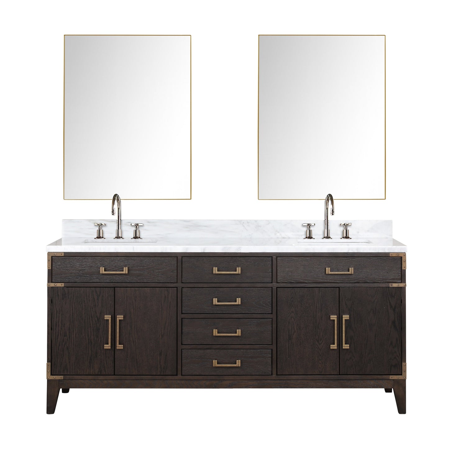 Laurel 72 in W x 22 in D Brown Oak Double Bath Vanity