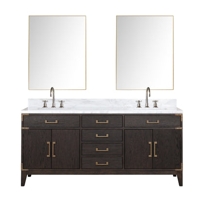 Laurel 72 in W x 22 in D Brown Oak Double Bath Vanity