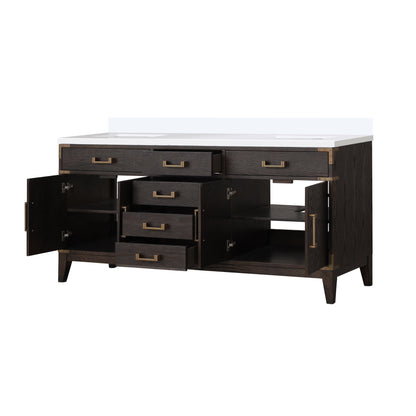 Laurel 72 in W x 22 in D Brown Oak Double Bath Vanity