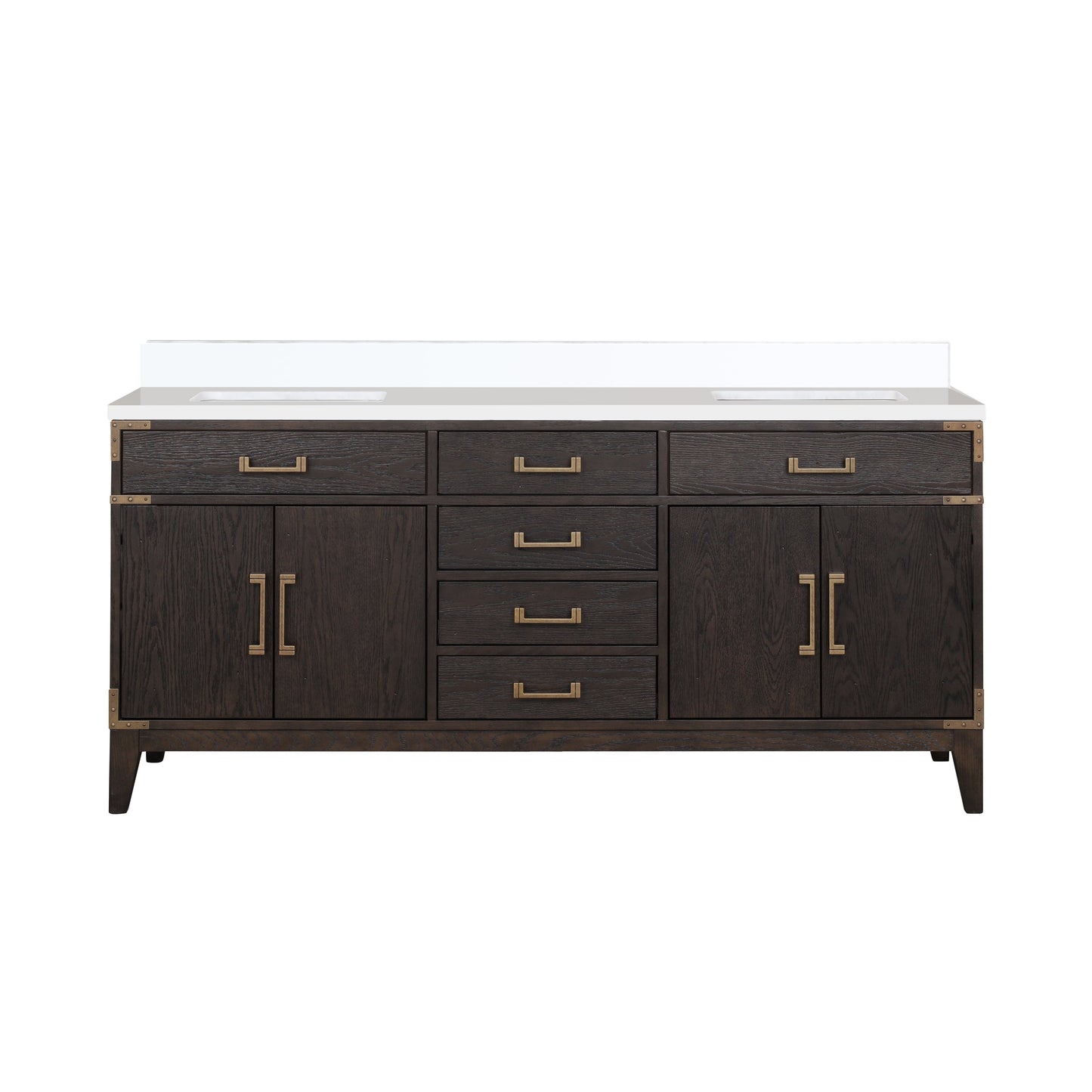 Laurel 72 in W x 22 in D Brown Oak Double Bath Vanity