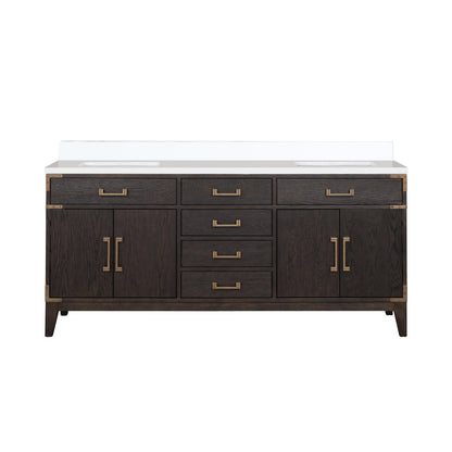 Laurel 72 in W x 22 in D Brown Oak Double Bath Vanity