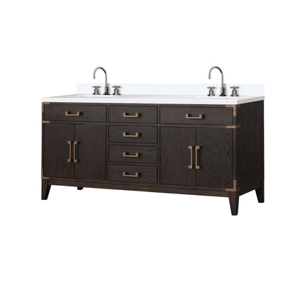 Laurel 72 in W x 22 in D Brown Oak Double Bath Vanity