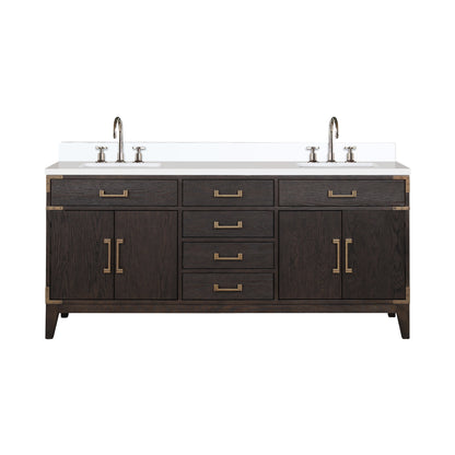 Laurel 72 in W x 22 in D Brown Oak Double Bath Vanity