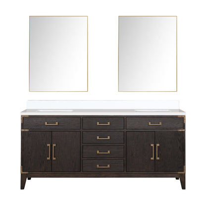 Laurel 72 in W x 22 in D Brown Oak Double Bath Vanity