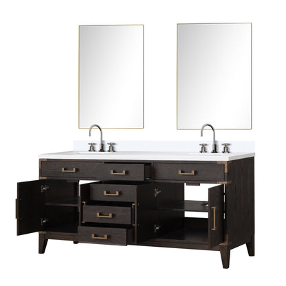 Laurel 72 in W x 22 in D Brown Oak Double Bath Vanity