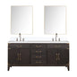 Laurel 72 in W x 22 in D Brown Oak Double Bath Vanity