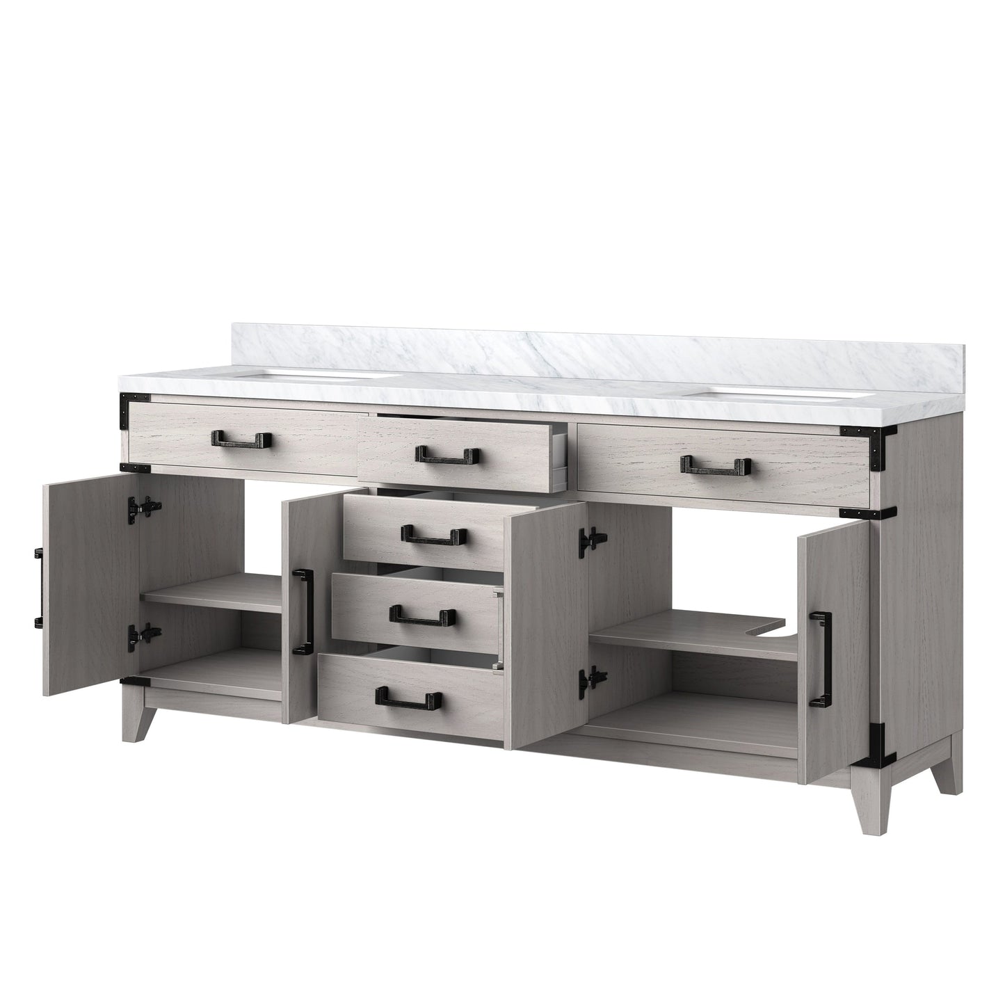 Laurel 72 in W x 22 in D White Oak Double Bath Vanity