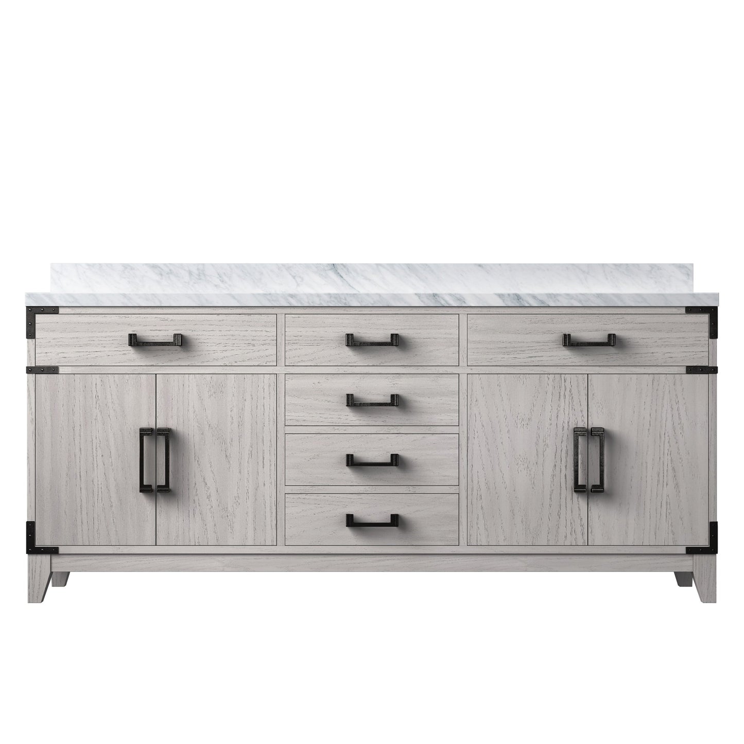Laurel 72 in W x 22 in D White Oak Double Bath Vanity